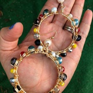 Handmade hoops. Crystals. Colors. Beautiful.